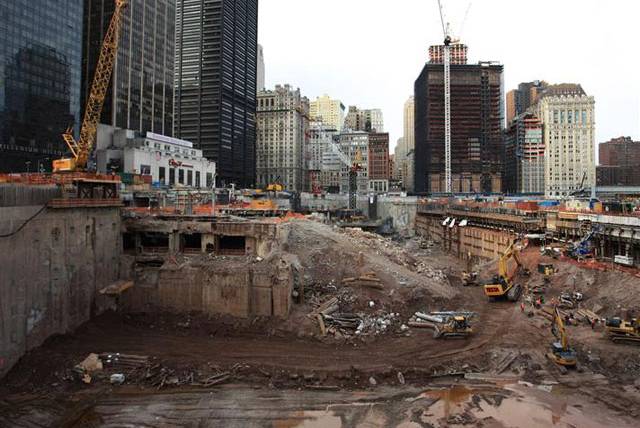 Photograph of the World Trade Center site "tub" from Silverstein Properties